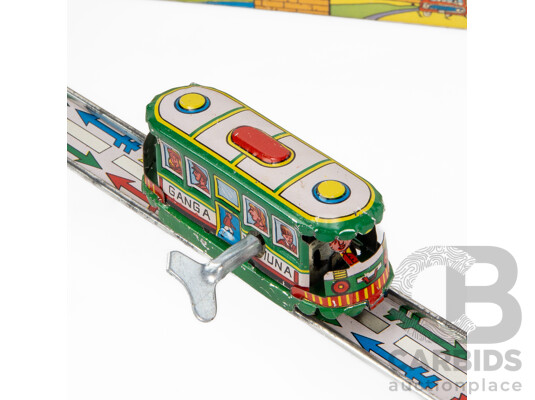 Vintage Welby Pressed Steel Clockwork Ganga Yamuna Express Return Train with Original Box