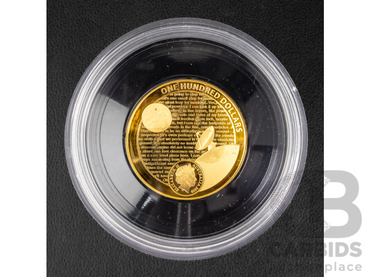 Australian RAM 2019 Gold Proof Domed One Hundred Dollar Coin, 50th Anniversary of the Moon Landing .999