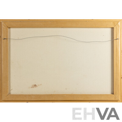 Signed Indistinctly, (20th Century, Australian), Contemplation, Wonderful Original Oil on Canvas Cloth, 97 W x 67 H cm (frame)