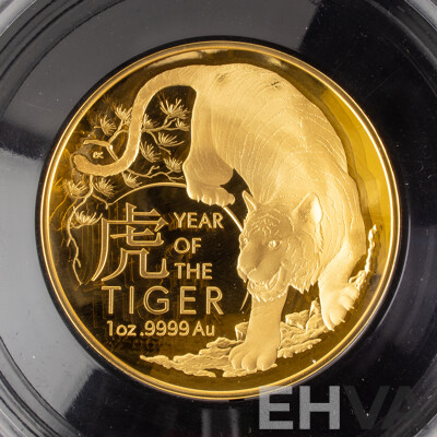 Australian RAM 2022 Gold Proof Domed One Hundred Dollar Coin, Lunar Series - Year of the Tiger  .999