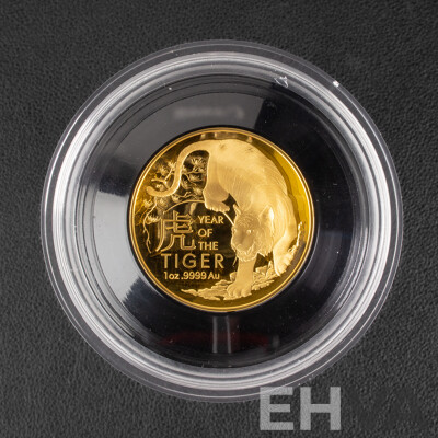 Australian RAM 2022 Gold Proof Domed One Hundred Dollar Coin, Lunar Series - Year of the Tiger  .999