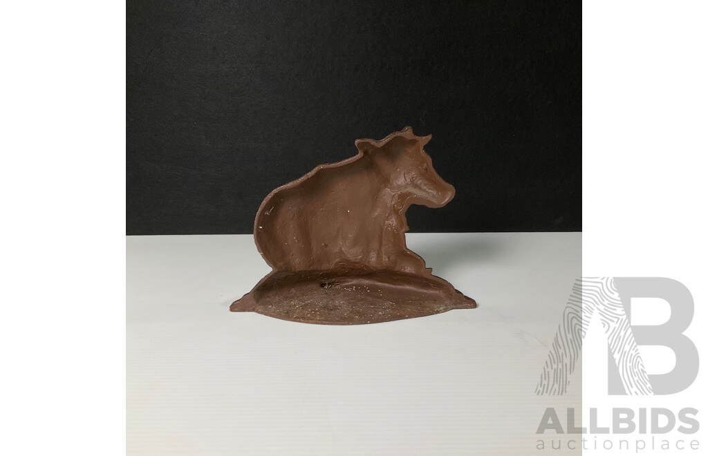 Vintage Cast Iron Cow Doorstop