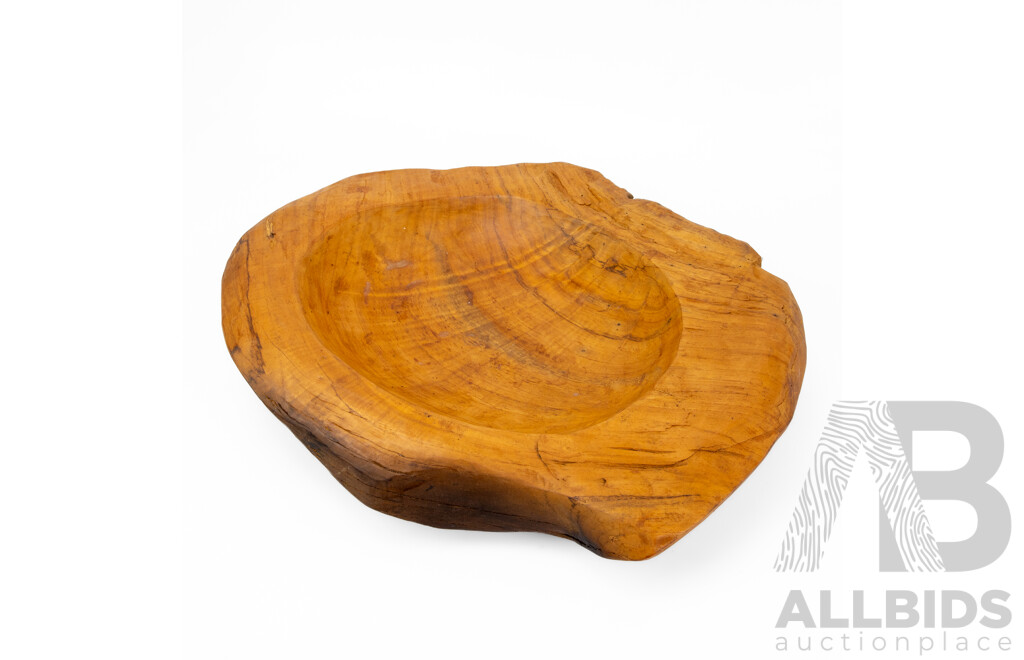 Large Vintage Hand Carved Raw Form Timber Bowl