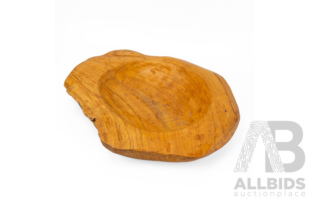 Large Vintage Hand Carved Raw Form Timber Bowl