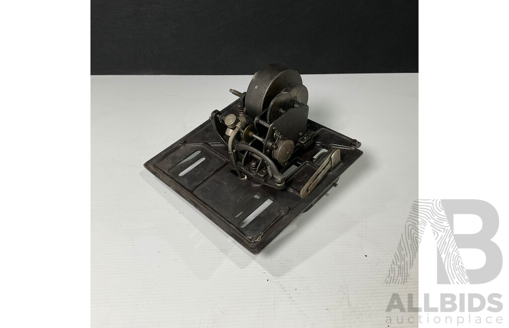 Antique Edison Amberola Clock Work Mechanism, Base Plate and Model Tag