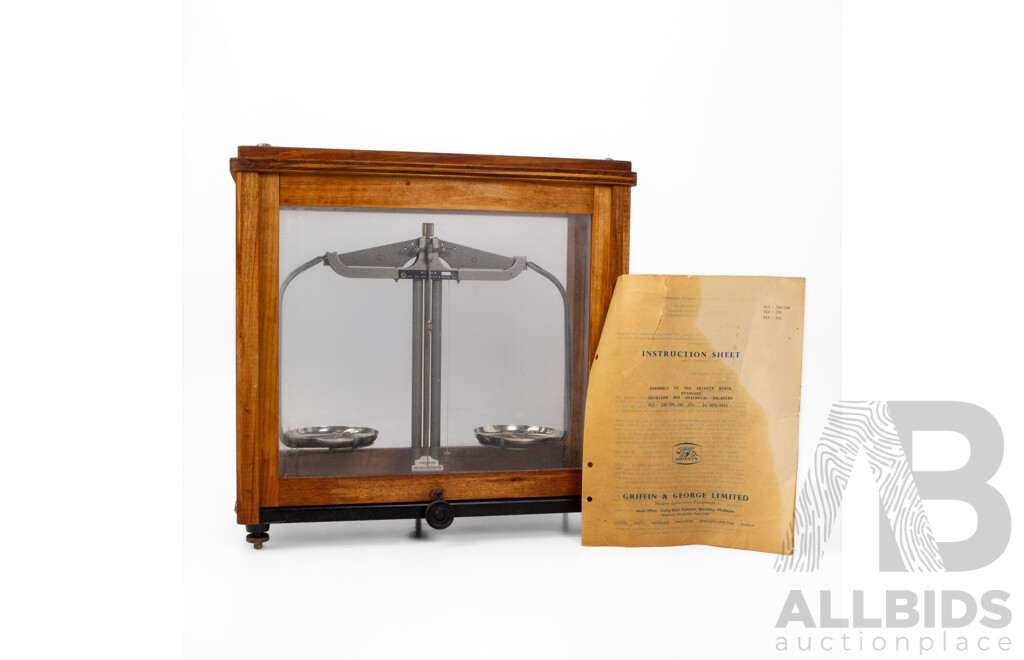 Vintage Griffin & George Scientific Balance Scales in Timber Case