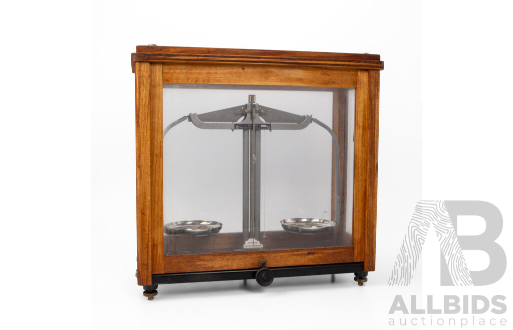 Vintage Griffin & George Scientific Balance Scales in Timber Case