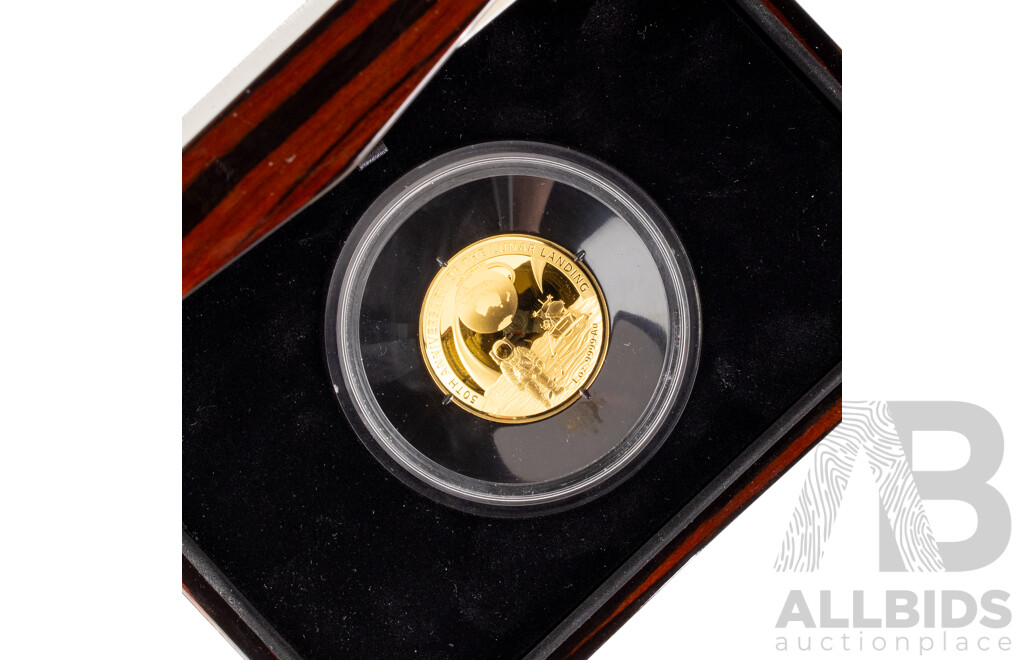 Australian RAM 2019 Gold Proof Domed One Hundred Dollar Coin, 50th Anniversary of the Moon Landing .999