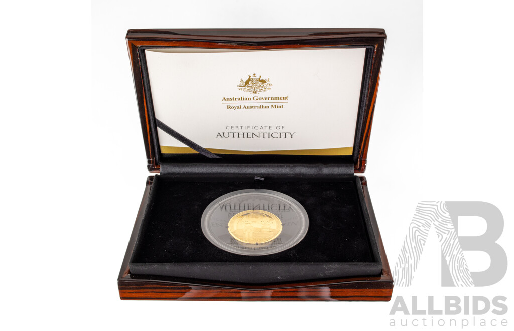 Australian RAM 2019 Gold Proof Domed One Hundred Dollar Coin, 50th Anniversary of the Moon Landing .999