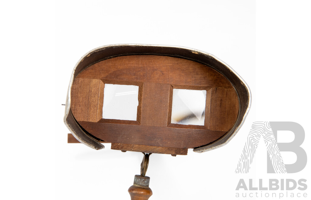 Antique Stereoscopic Viewer, Circa 1900's with Assortment of Pictures