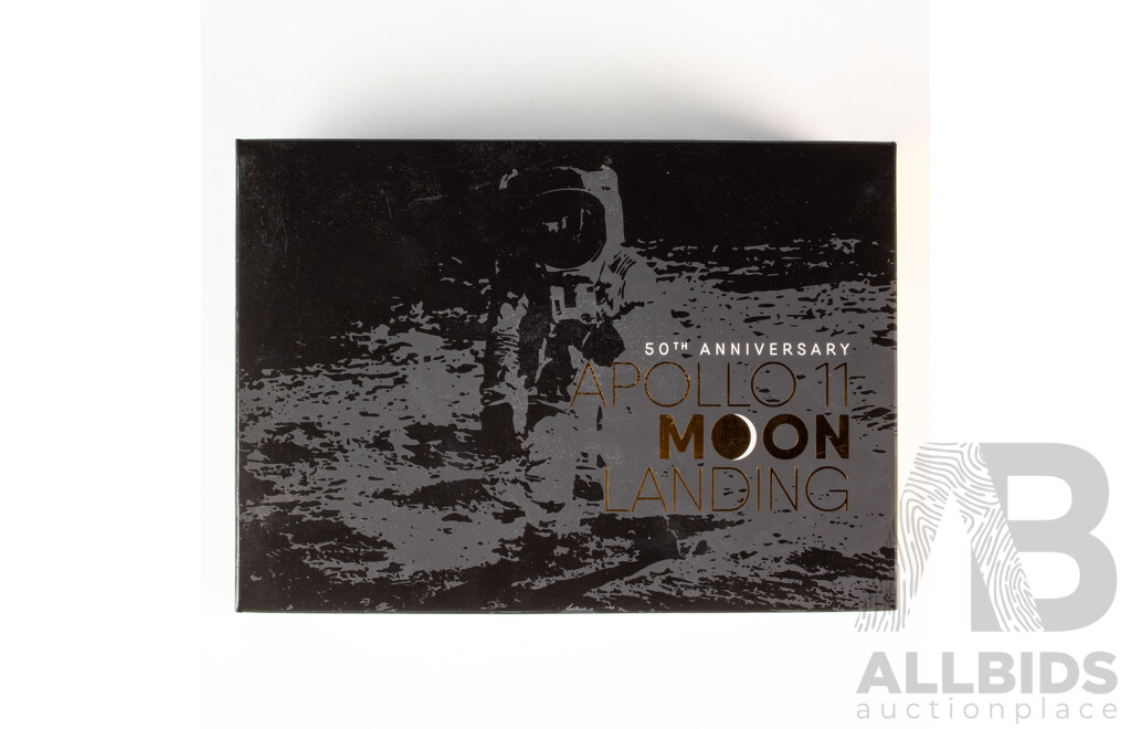 Australian RAM/United States Mint 2019 Australian Five Silver Proof Dollar/US Proof Half Dollar, Domed Coins, Apollo 11 Moon Landing 50th Anniversary .999