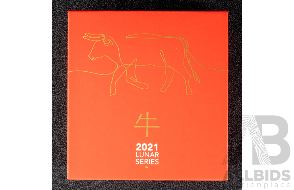 Australian RAM 2021 One Dollar Silver Ingot, Lunar Series III - Year of the Ox  .999