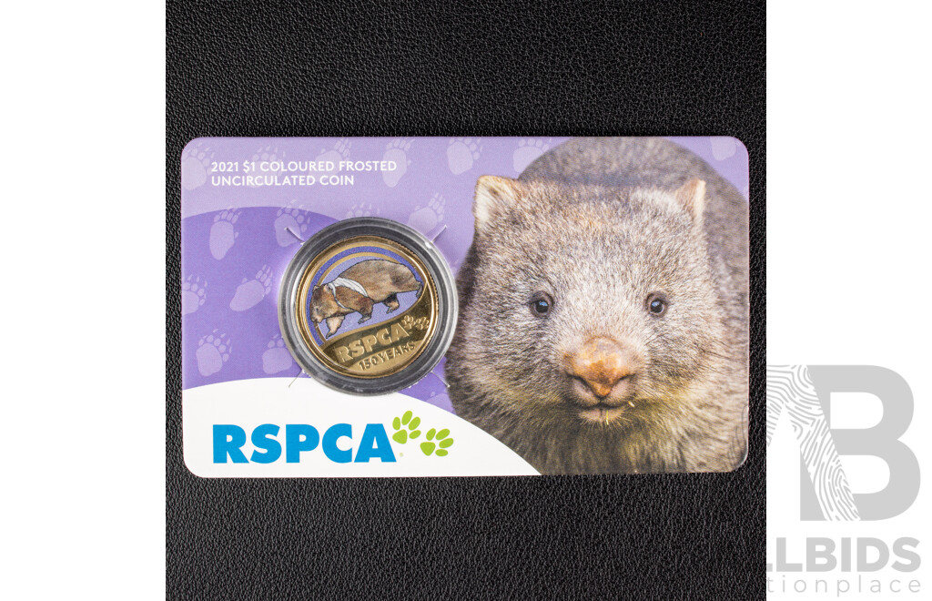 Australian RAM 2021 Colour Frosted One Dollar Coin Set, RSPCA 150 Years 1871 - 2021