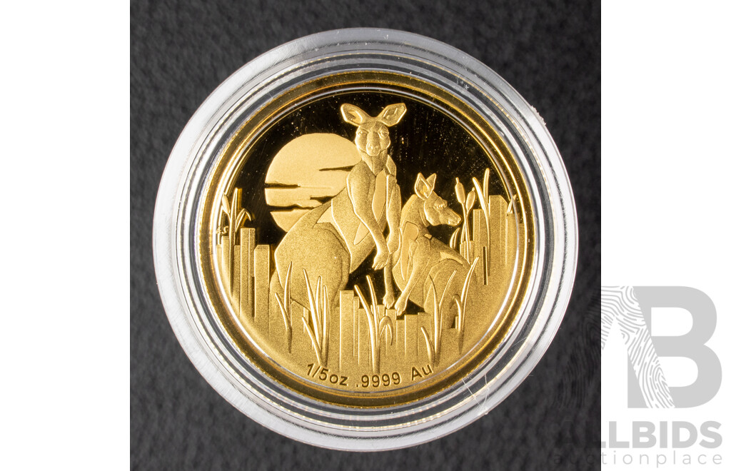 Australian RAM 2020 Gold Proof Twenty Five Dollar Coin, Kangaroos at Dawn - The Essence of Australia .999