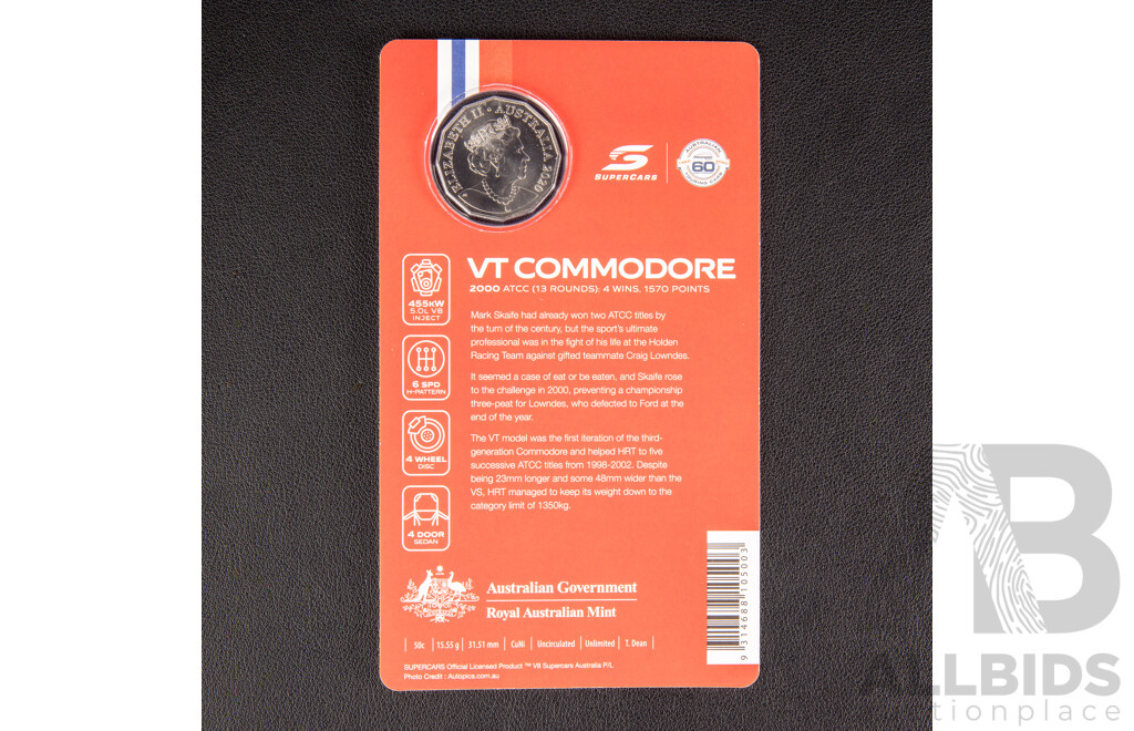 Australian RAM 2020 Nine Fifty Cent Coin Supercars Set, 60 Years of Australian Touring Car Championship