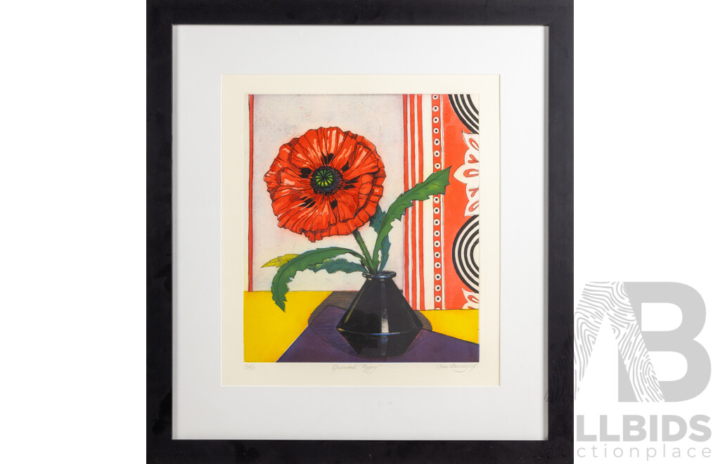 Criss Canning, (20th Century, Australian, 1947-), Oriental Poppies (2007), Multi-Plate Etching, 73 x 67 cm (frame)