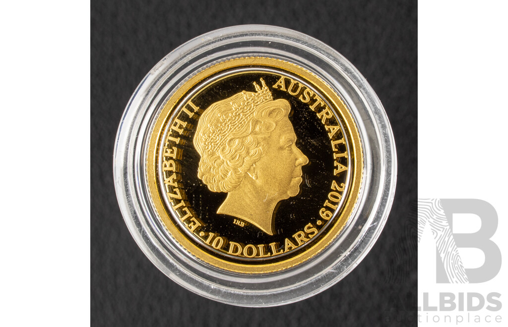 Australian RAM 2019 Gold Proof Ten Dollar Mintmark Coin, Australia's Wild Colonial Bushrangers, Birdman of the Coorong