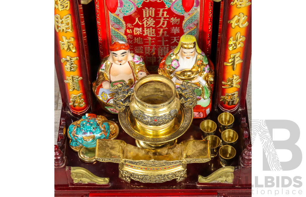 Vintage Timber Chinese Spirit Tablet Shrine