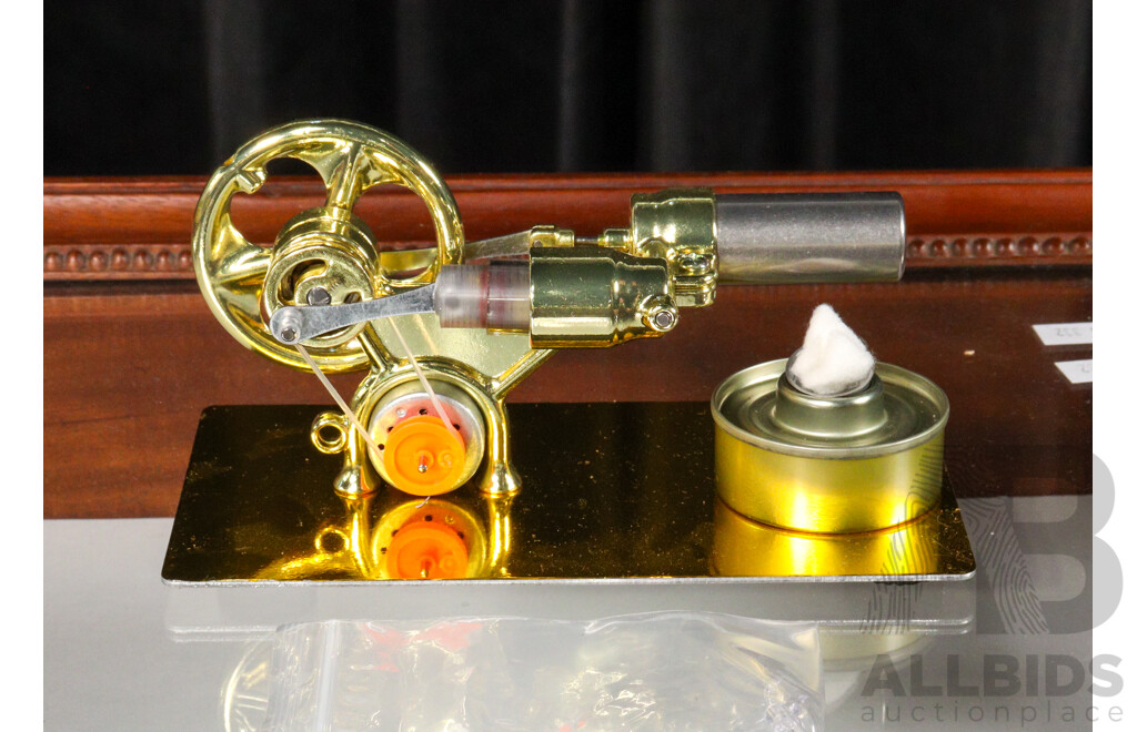 Vintage Hanging Display Sword, Hanging German Timber Weather Station and Desk Top Sterling Engine