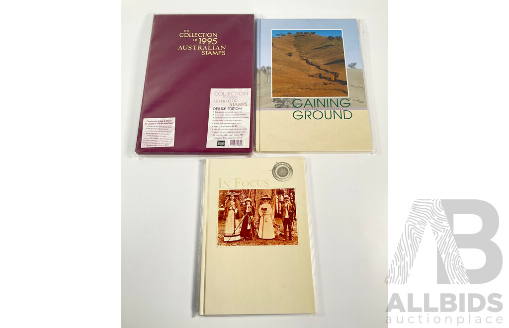 Australian 1995 Annual Stamp Album, In Focus and Gaining Ground Postal Books