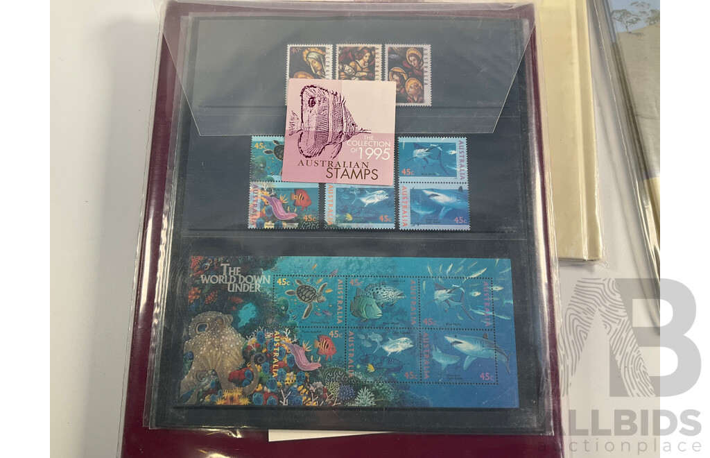 Australian 1995 Annual Stamp Album, In Focus and Gaining Ground Postal Books