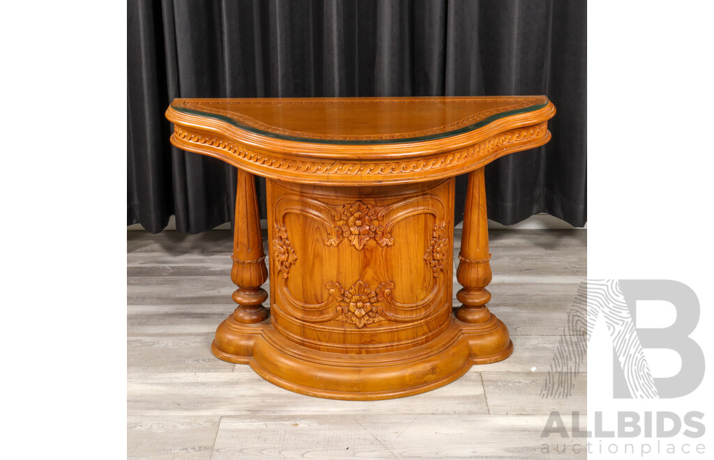 Vintage Carved Timber Console Table