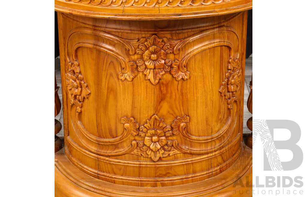 Vintage Carved Timber Console Table