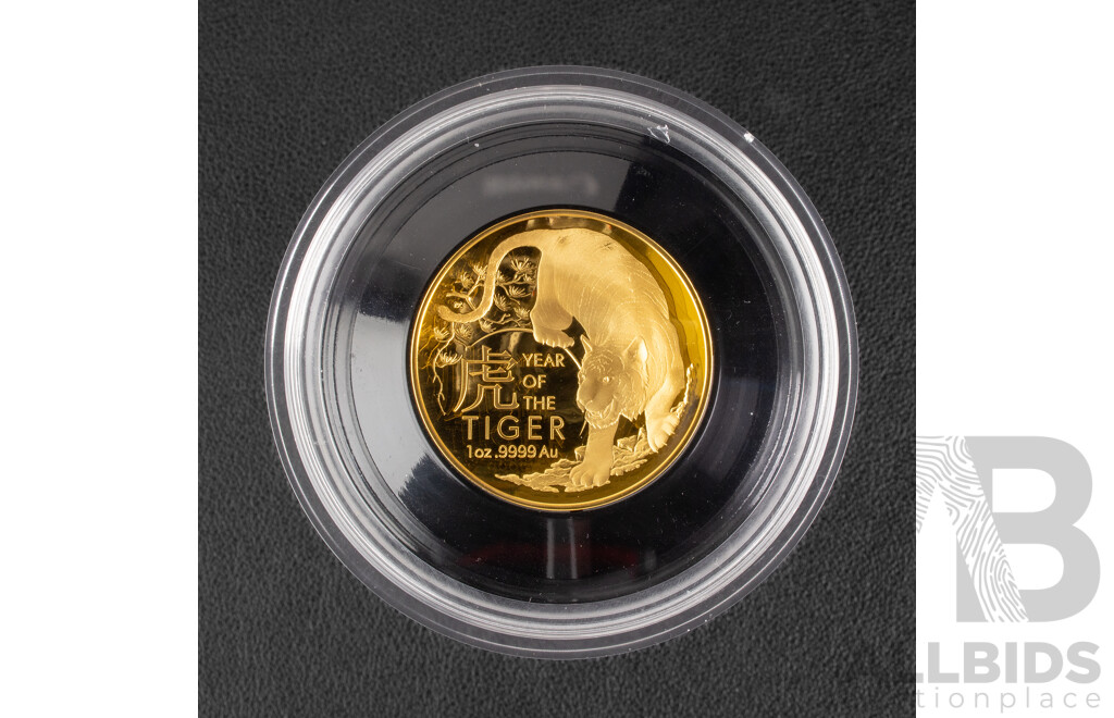 Australian RAM 2022 Gold Proof Domed One Hundred Dollar Coin, Lunar Series - Year of the Tiger  .999