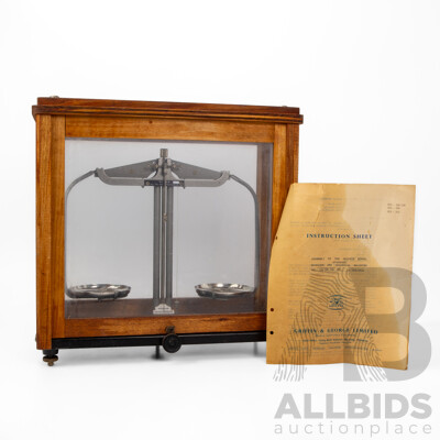 Vintage Griffin & George Scientific Balance Scales in Timber Case
