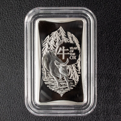 Australian RAM 2021 One Dollar Silver Ingot, Lunar Series III - Year of the Ox  .999