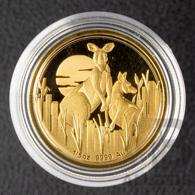Australian RAM 2020 Gold Proof Twenty Five Dollar Coin, Kangaroos at Dawn - The Essence of Australia .999