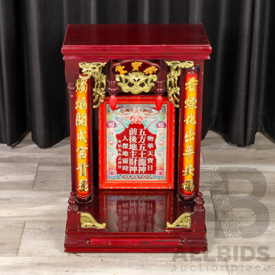 Vintage Timber Chinese Spirit Tablet Shrine