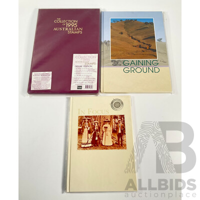 Australian 1995 Annual Stamp Album, In Focus and Gaining Ground Postal Books