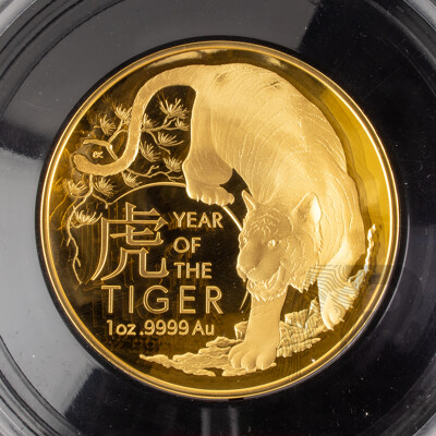 Australian RAM 2022 Gold Proof Domed One Hundred Dollar Coin, Lunar Series - Year of the Tiger  .999