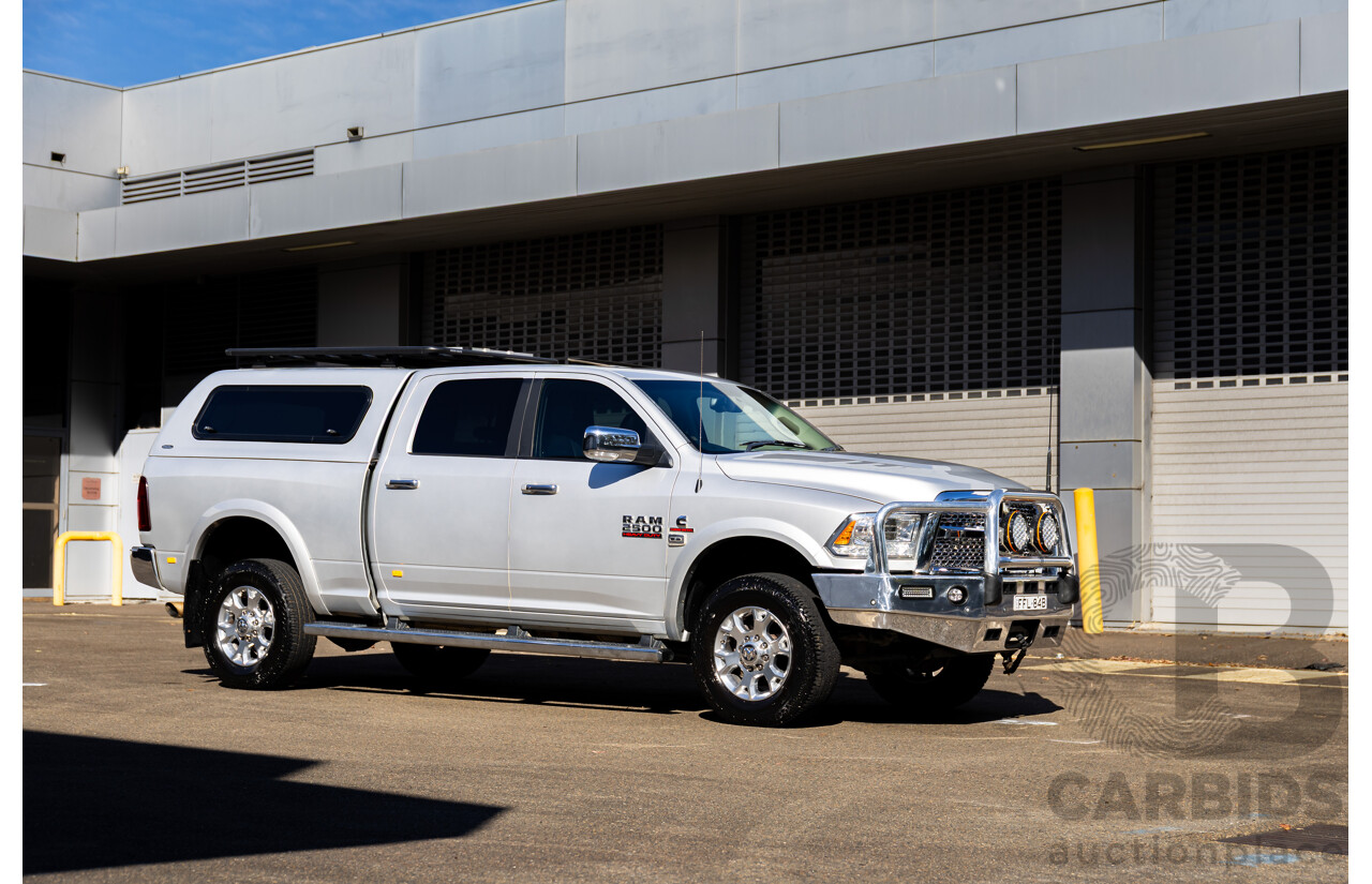 11/2017 ASV (Dodge) Ram 2500 Laramie D1 LWB (4x4) 4d Crew Cab Utility Bright Silver Metallic Turbo Diesel Cummins 6.7L