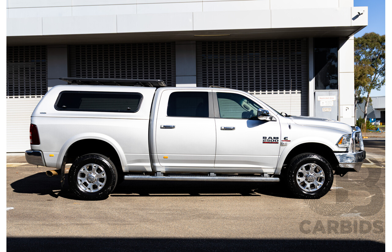 11/2017 ASV (Dodge) Ram 2500 Laramie D1 LWB (4x4) 4d Crew Cab Utility Bright Silver Metallic Turbo Diesel Cummins 6.7L
