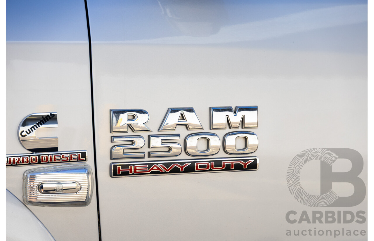 11/2017 ASV (Dodge) Ram 2500 Laramie D1 LWB (4x4) 4d Crew Cab Utility Bright Silver Metallic Turbo Diesel Cummins 6.7L