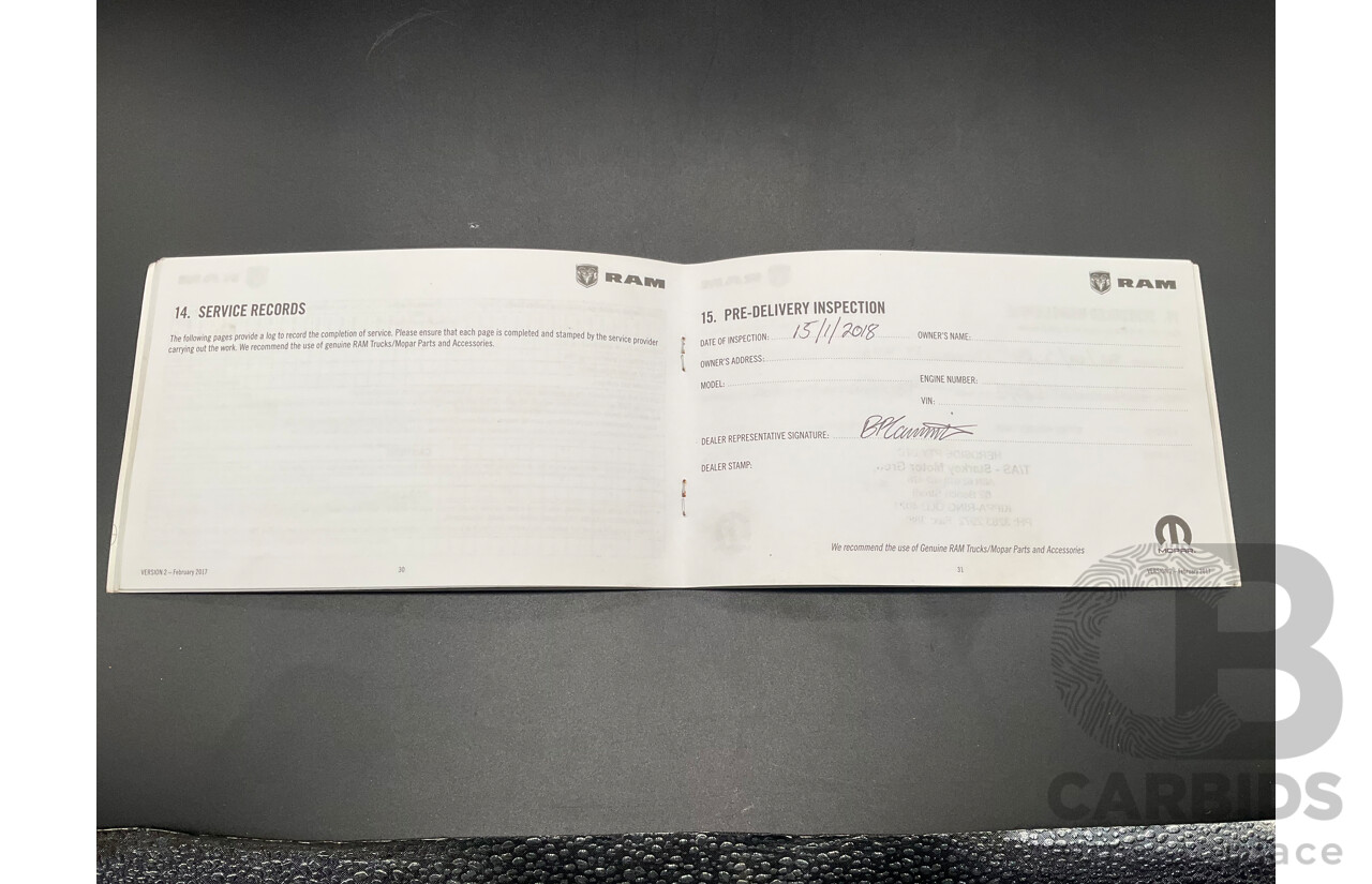 11/2017 ASV (Dodge) Ram 2500 Laramie D1 LWB (4x4) 4d Crew Cab Utility Bright Silver Metallic Turbo Diesel Cummins 6.7L