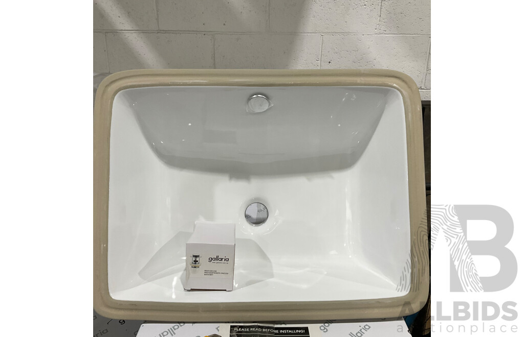 Pallet of Gallaria XL471 SUNNIE White Under Counter Ceramic Basin - Lot of 20