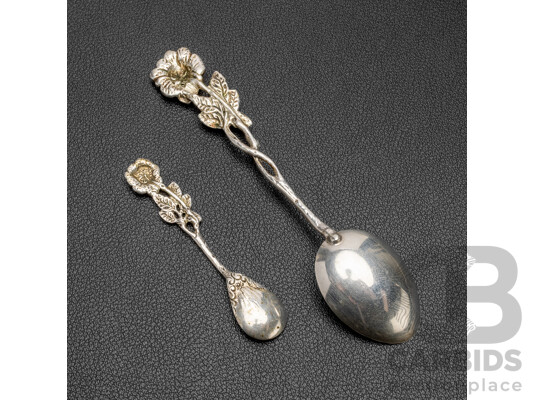 Vintage 835 Silver Ornate Decorative Spoons - 13.35gms