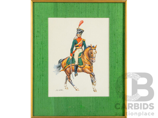 Wolfgang Tritt (20th Century, German, 1913-1983), Prince Albrecht; Horse Artillery (c1810) & First Troop Philadelphia City Cavalry Officer (c1809-15), Vintage Reproduction Lithographs, 38H x 31W cm (frames) (3)