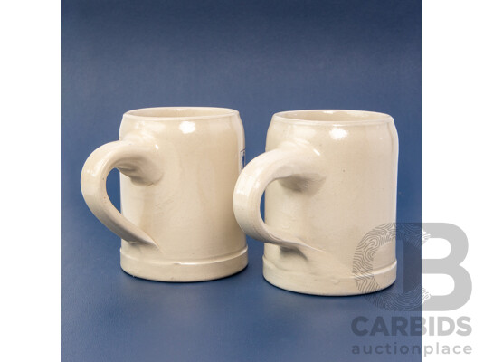 Pair of Vintage Lufthansa German Airlines Stoneware Beer Steins (c1970-80s) (2)