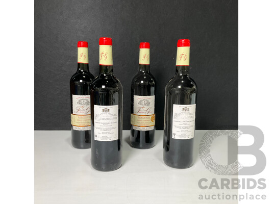 Collection of Four Grand Vin De Bordeeaux La Fontaine De Genin Merlot Cabernet Vintage 2008