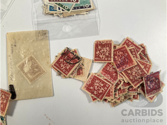 Collection of Japanese and Manchukuo Stamps,  Including General Nogi Maresuke, Plum Blossoms, Summer Palace and More