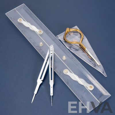 Trio of Vintage Tools - Stainless Steel & Brass Navigation Divider, Proportional Scale Divider and Marine Ruler, All Excellent Used Condition (3)