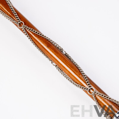 Wonderful Vintage Lion Crown Head Drum Major Mace Stave and Stick, 154 cm (length)