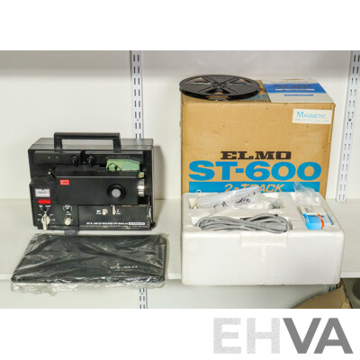 Vintage Elmo ST-600 Two Track 8mm Sound Projector in Original Box and Packaging