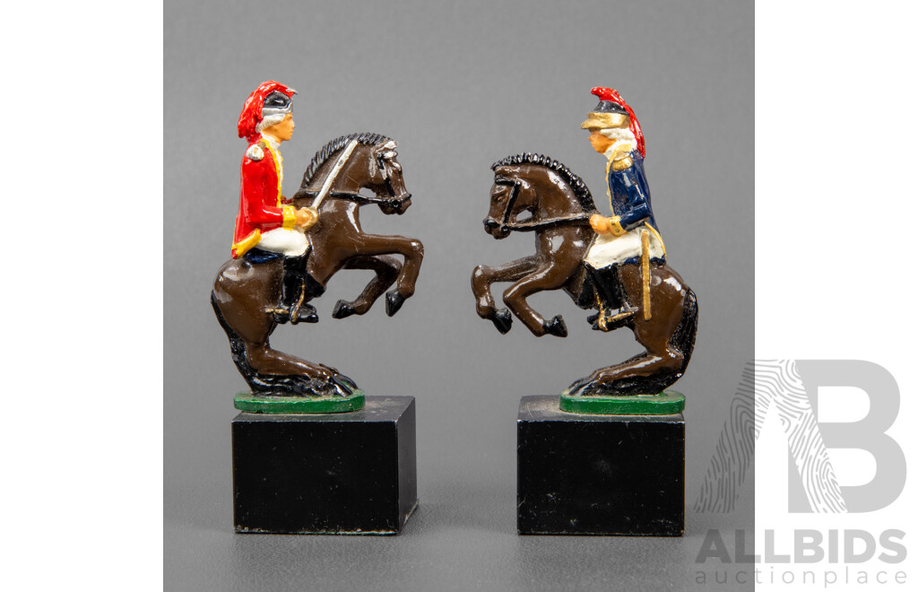 Wonderful Complete Vintage American Revolutionary War Chess Set with Board, 46 x 46 cm (dimensions Board); 10H cm (pieces) (33)