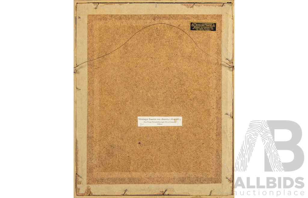 Wolfganag Tritt (20th Century, German, 1913-1983), Prince Albrecht; Horse Artillery (c1810) & First Troop Philadelphia City Cavalry Office (c1809-15), Vintage Reproduction Lithographs, 38H x 31W cm (frames) (3)