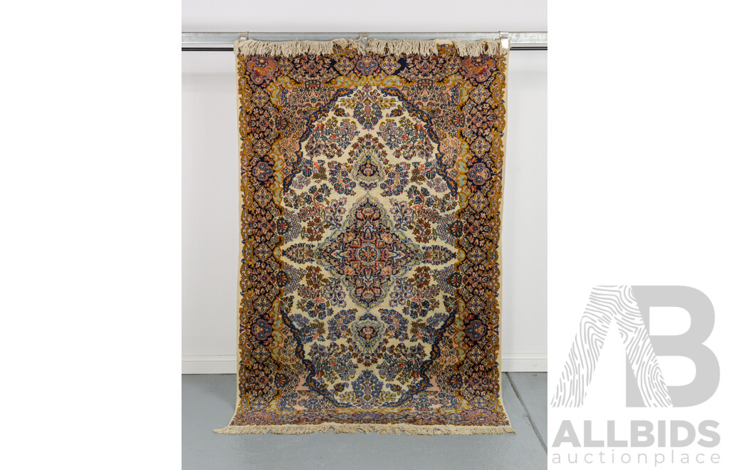 Wonderful Hand Knotted Authentic Kashmiri Silk Rug, 117W x 185L cm